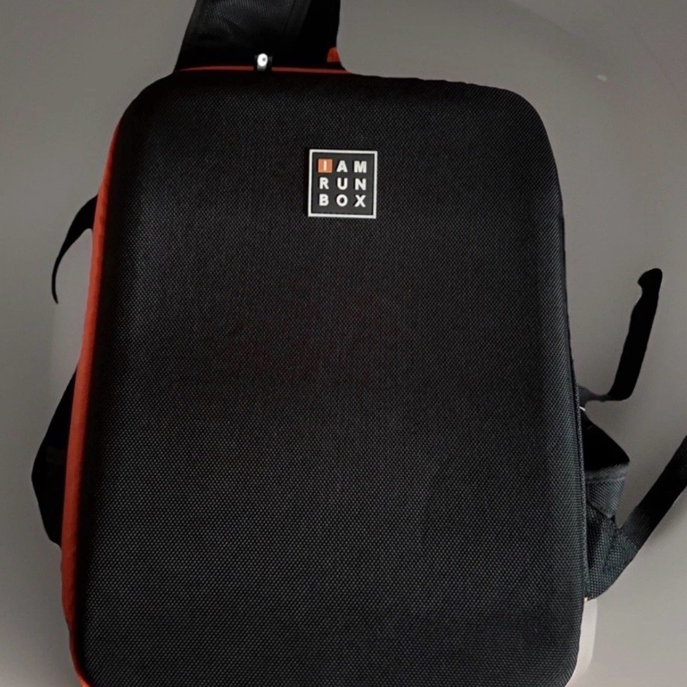 IAMRUNBOX Black and Red Men's Laptop Cycling Backpack